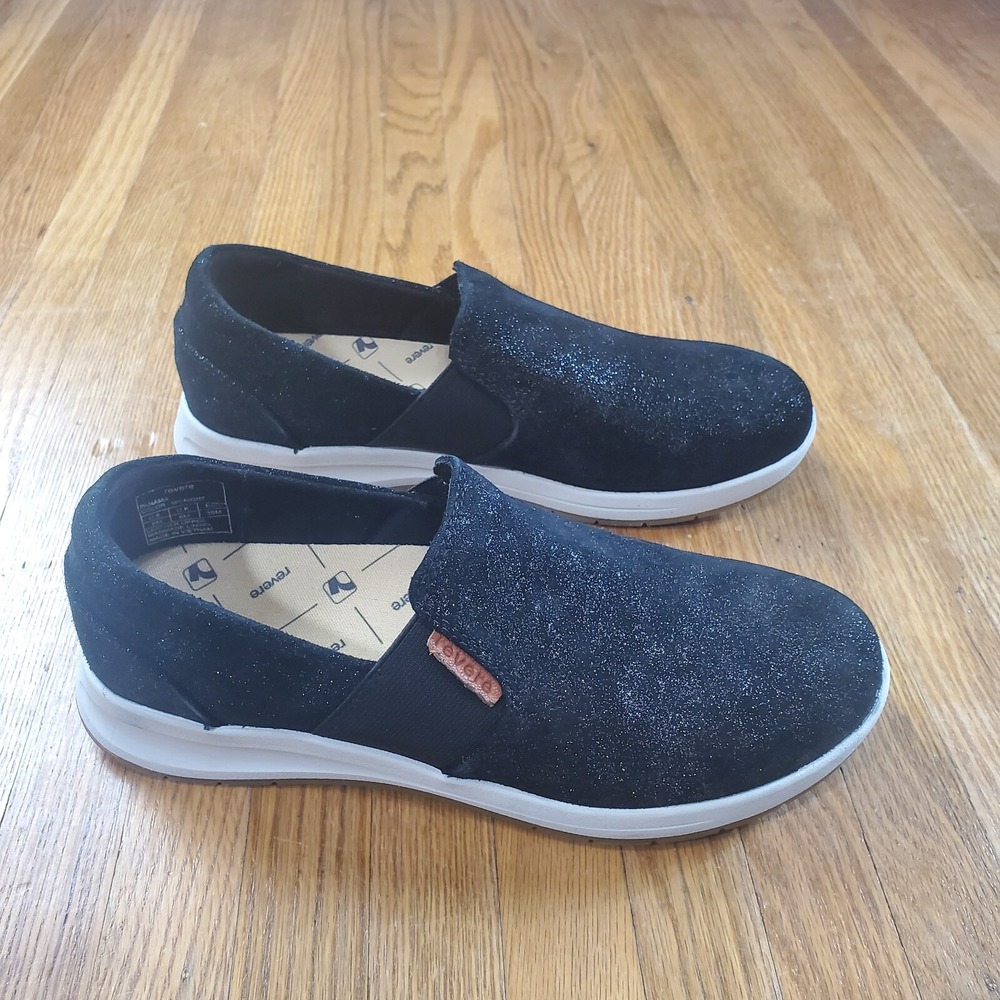 Revere Panama Womens Slip On Sneaker Sz 8 EU 39 Black Loafer Shoe NEW NWOB